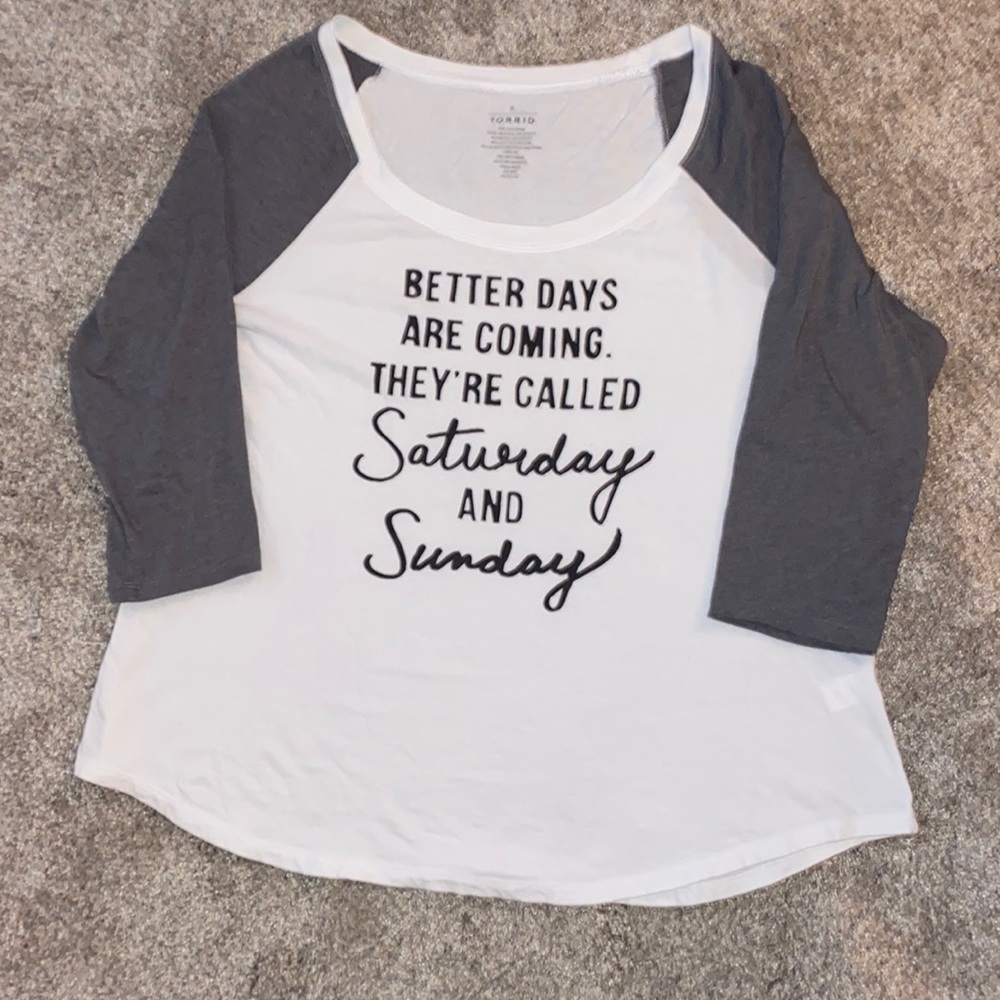 Torrid 3/4 length sleeve tee